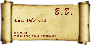 Bana Dávid névjegykártya