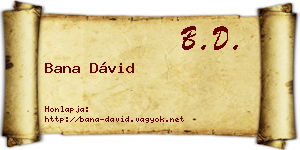 Bana Dávid névjegykártya